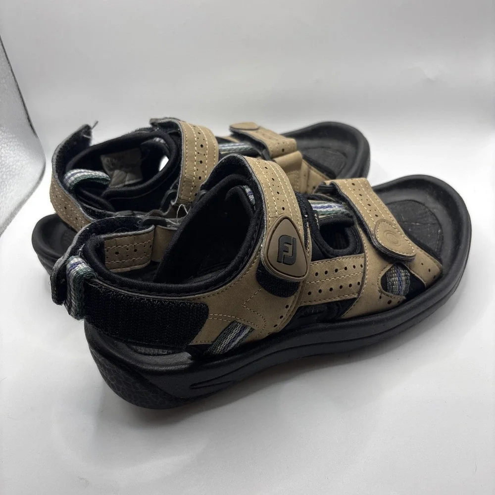 Foot‎ Joy Womens 6M Brown Leather Adjustable Golf Sandals Soft Spikes 48786